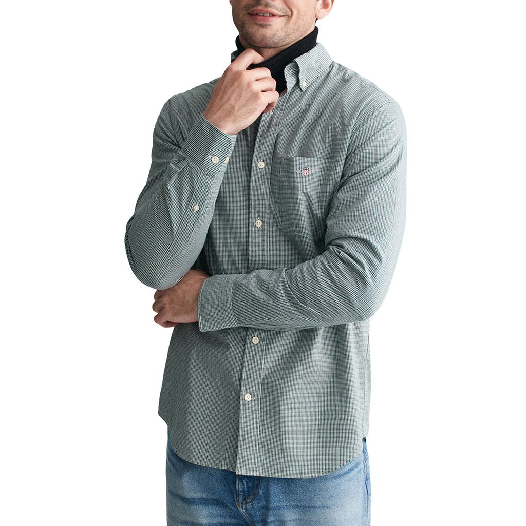 Gant Overhemd met logoborduring – Groen