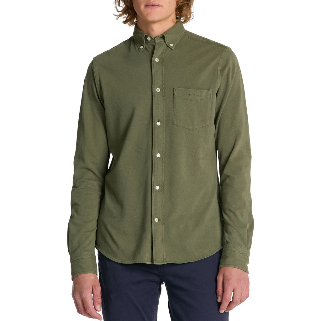 Gant Overhemd met logoborduring – Groen
