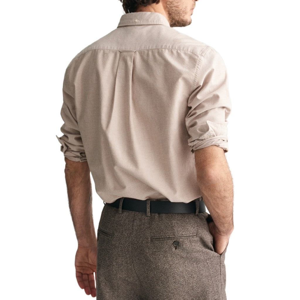 Gant Overhemd met logoborduring – Khaki