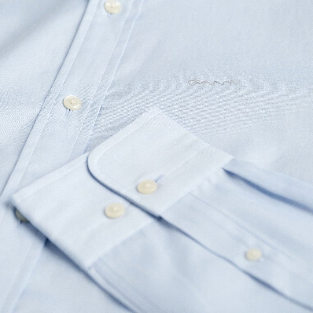 Gant Overhemd met logoborduring – Lichtblauw
