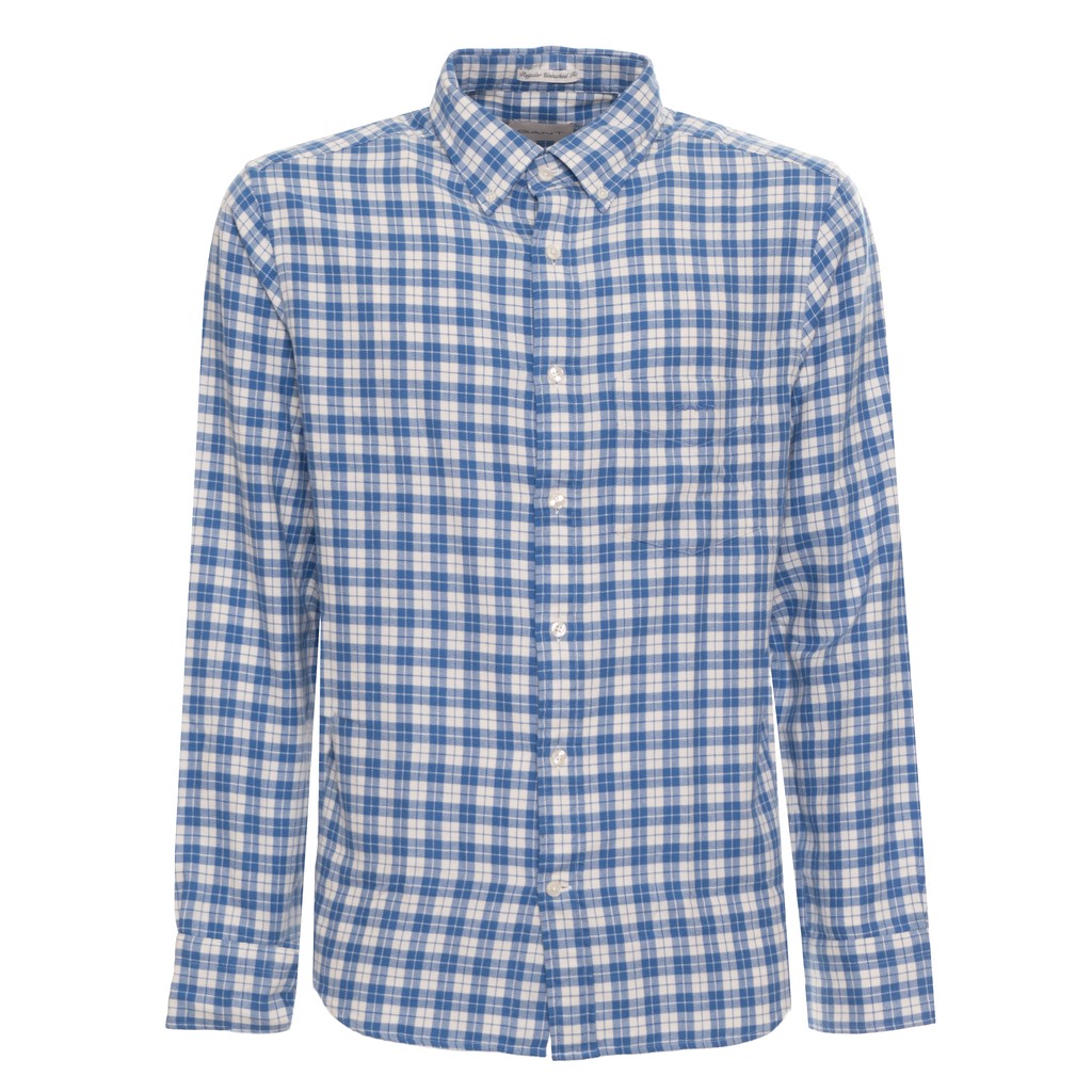Gant Overhemd met logoborduring – Lichtblauw / Wit
