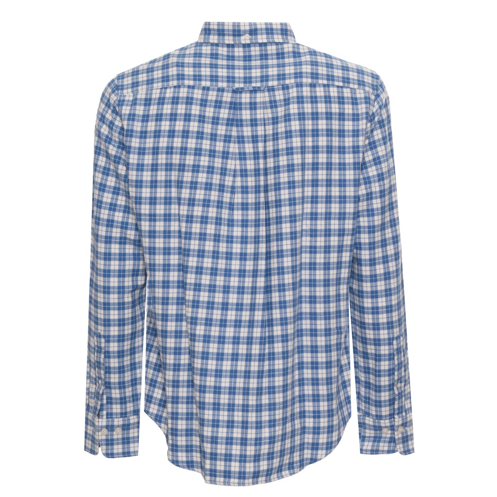 Gant Overhemd met logoborduring – Lichtblauw / Wit