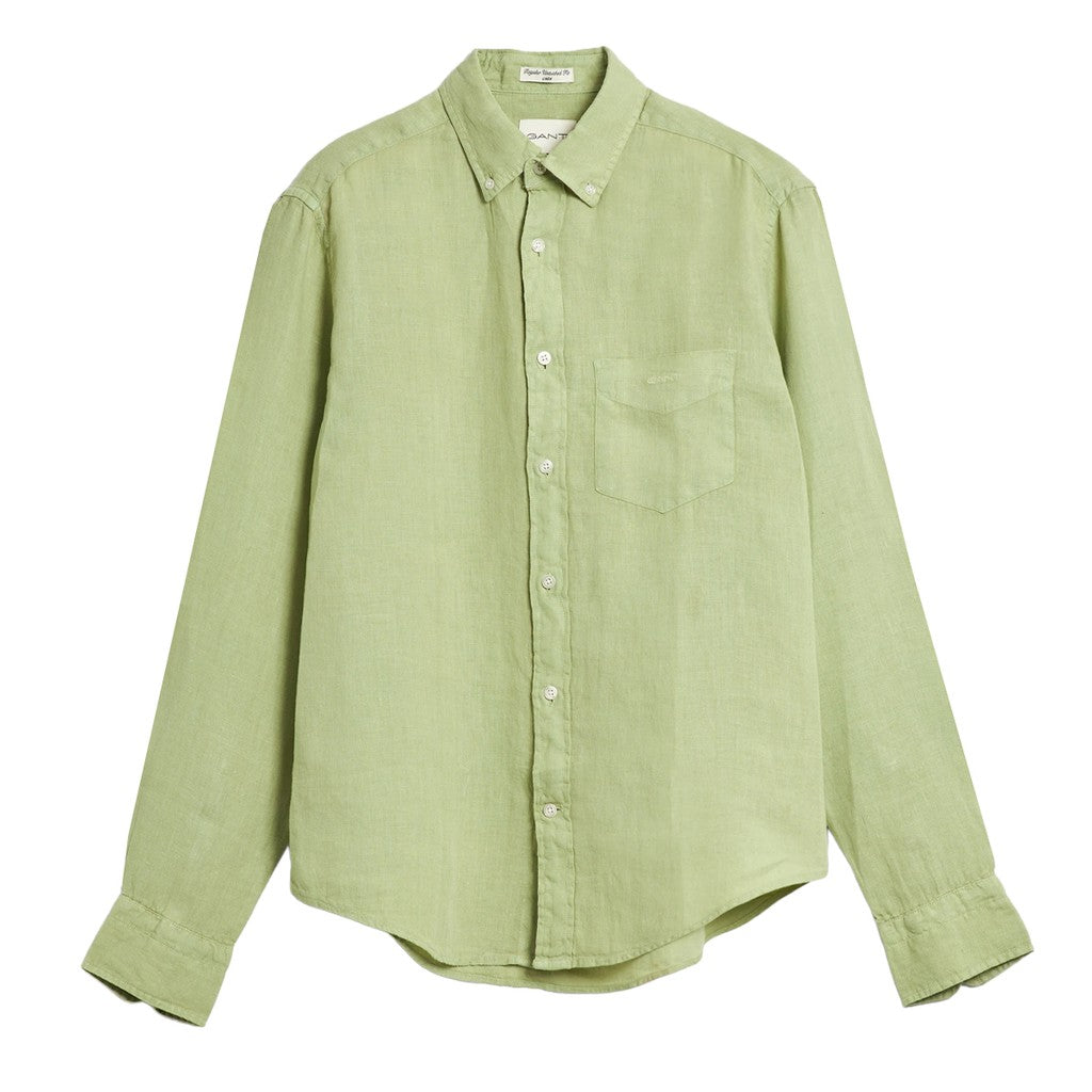 Gant Overhemd met logoborduring – Lichtgroen