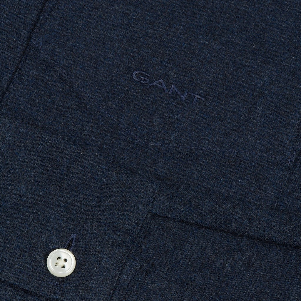 Gant Overhemd met logoborduring – Marineblauw