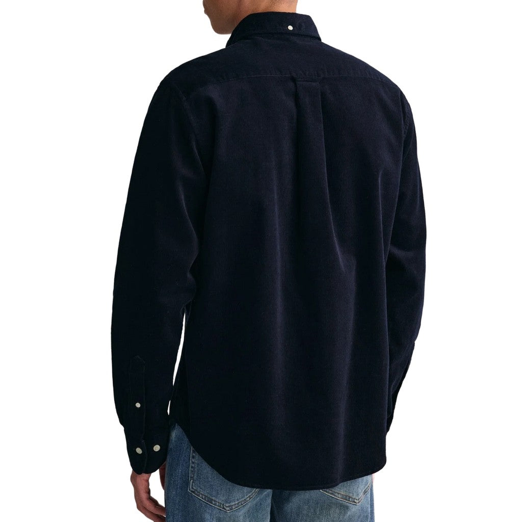 Gant Overhemd met logoborduring – Marineblauw
