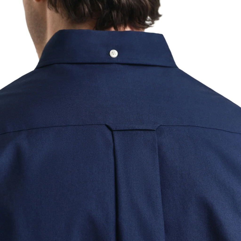Gant Overhemd met logoborduring – Marineblauw