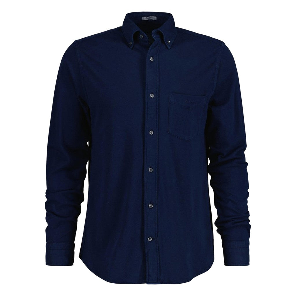 Gant Overhemd met logoborduring – Marineblauw