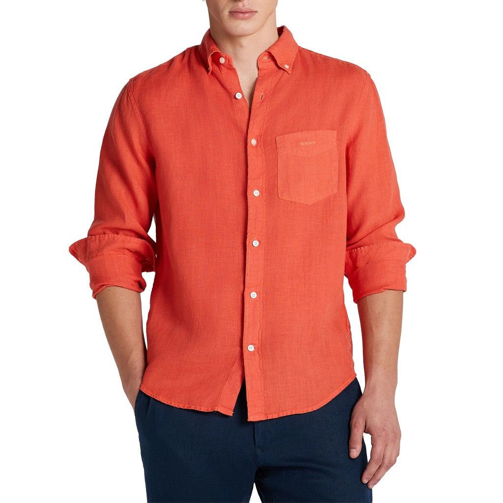 Gant Overhemd met logoborduring – Oranje