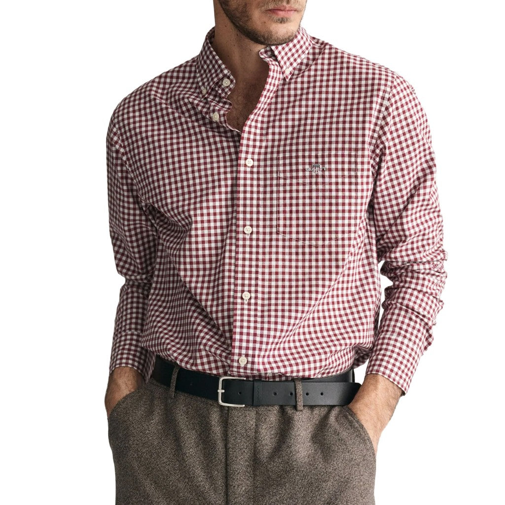 Gant Overhemd met logoborduring – Rood