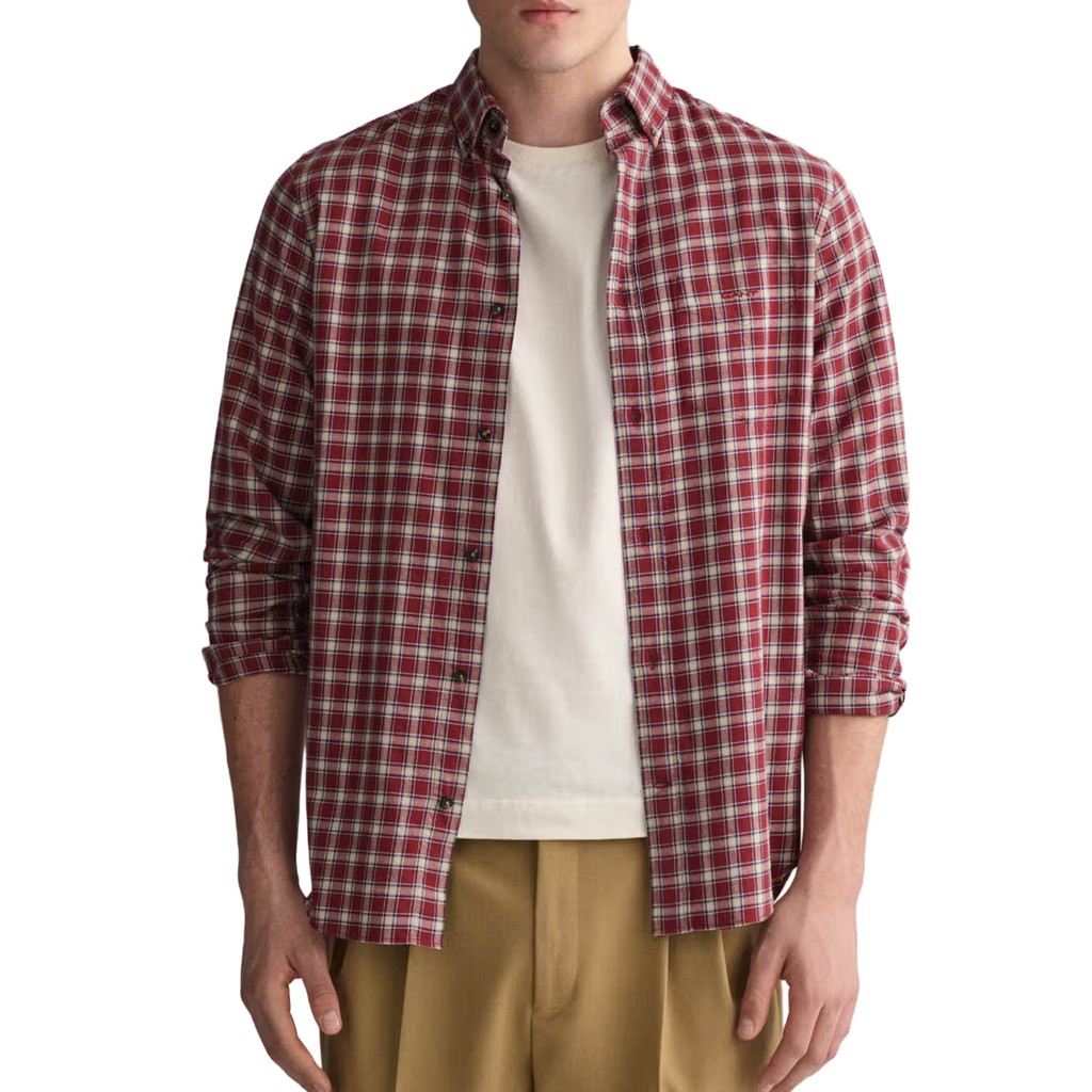 Gant Overhemd met logoborduring – Rood