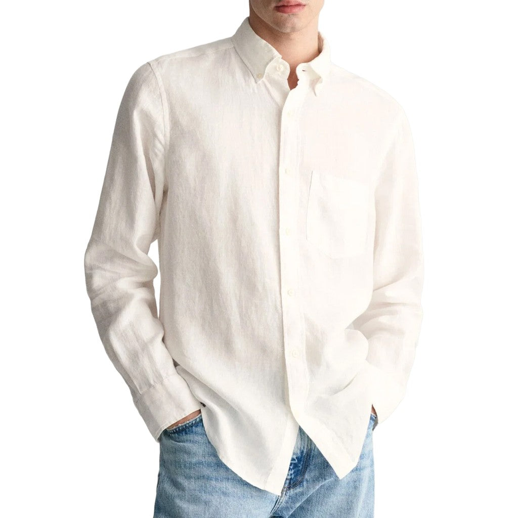 Gant Overhemd met logoborduring – Wit