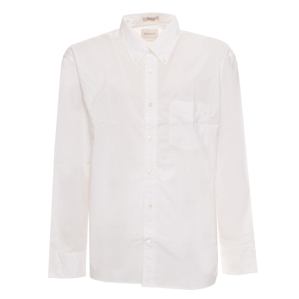 Gant Overhemd met logoborduring – Wit