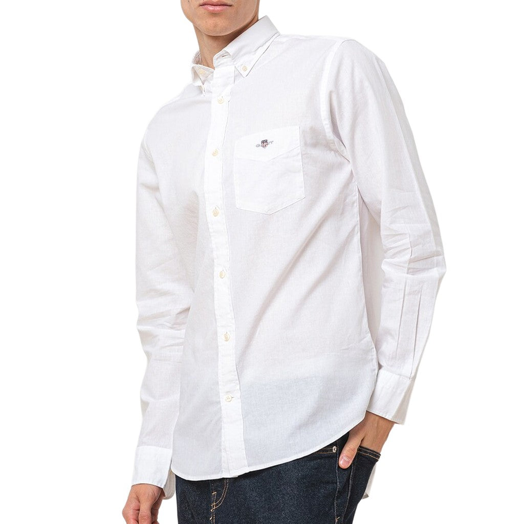Gant Overhemd met logoborduring – Wit