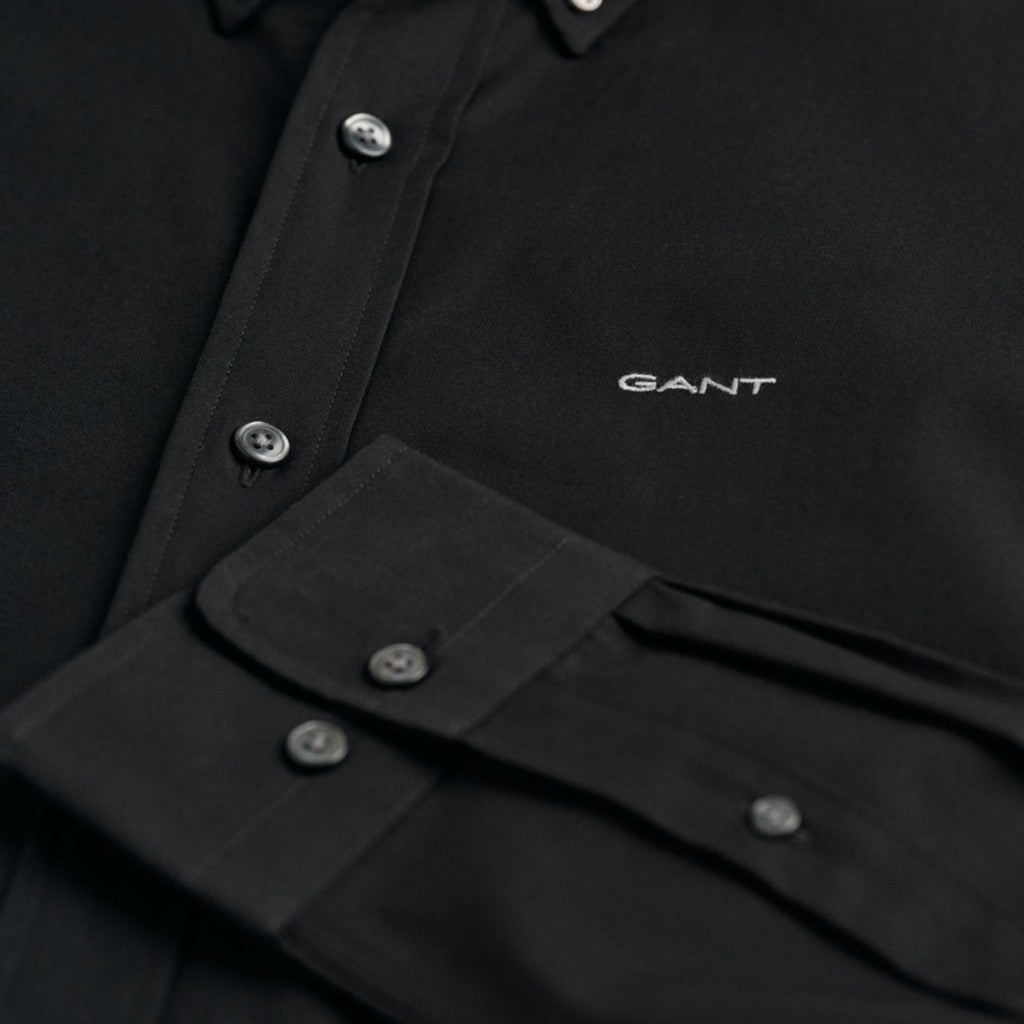 Gant Overhemd met logoborduring – Zwart