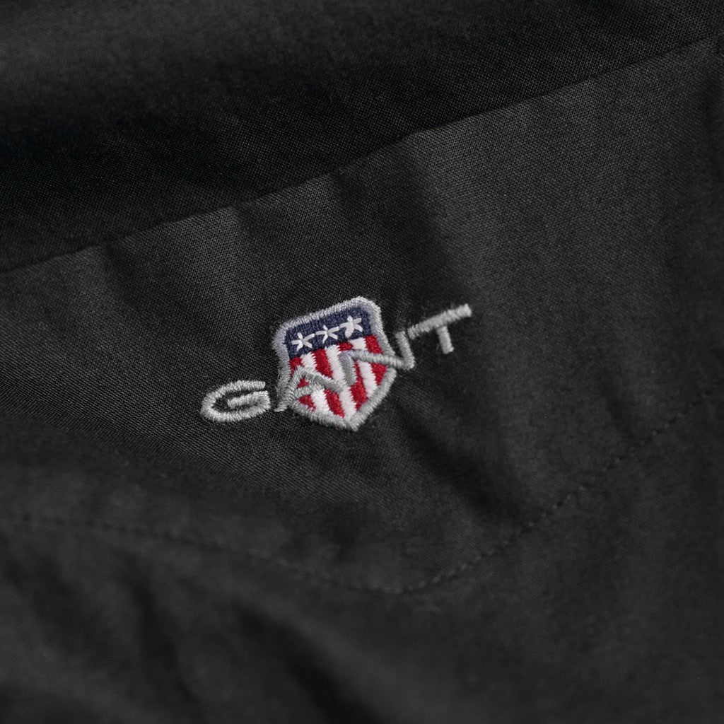 Gant Overhemd met logoborduring – Zwart