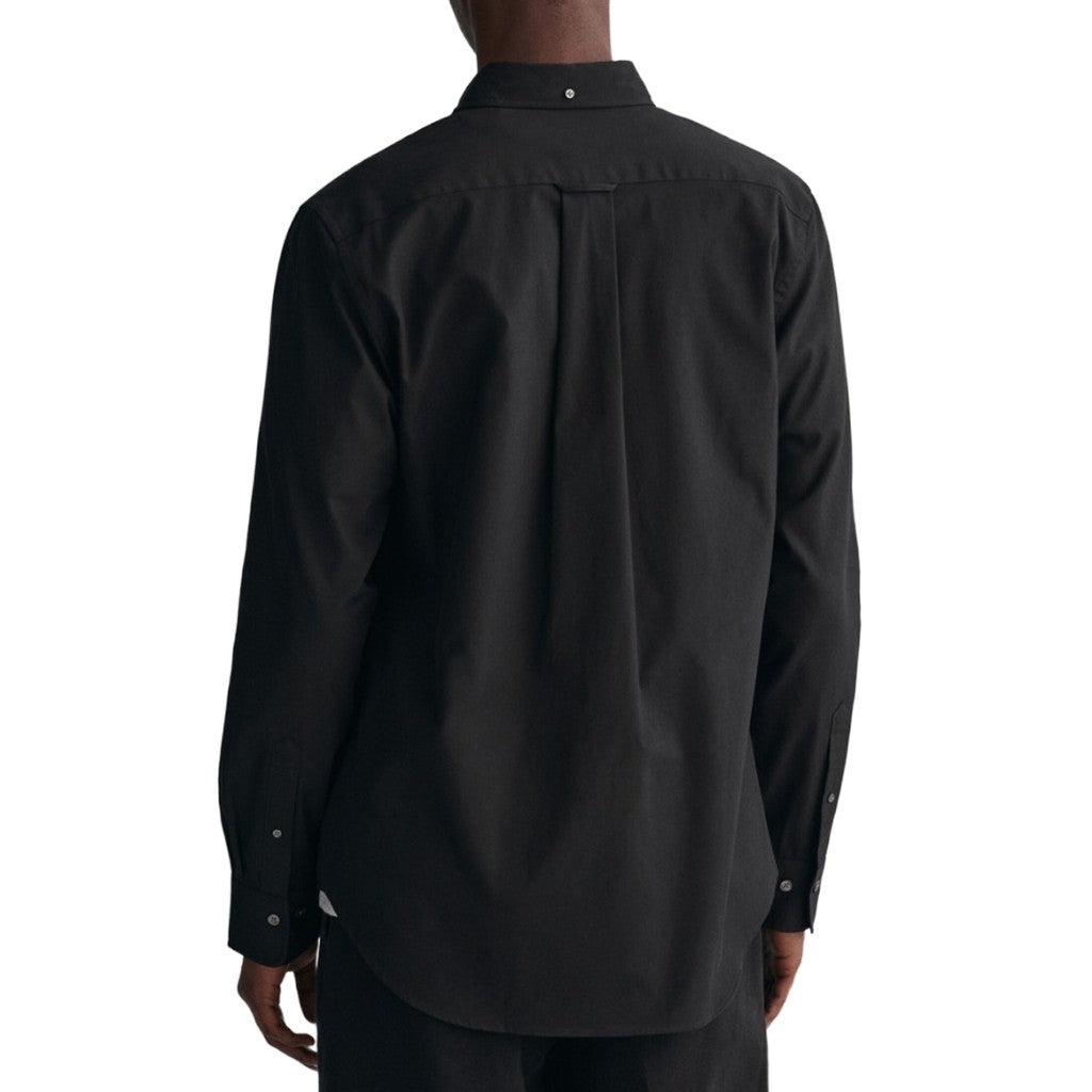 Gant Overhemd met logoborduring – Zwart