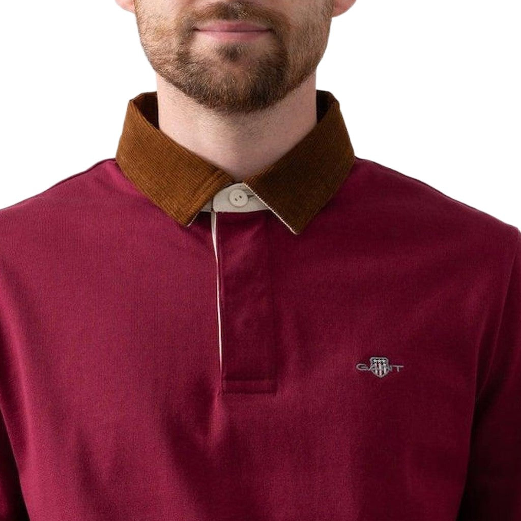 Gant Polo met lange mouwen Heren – Bordeaux