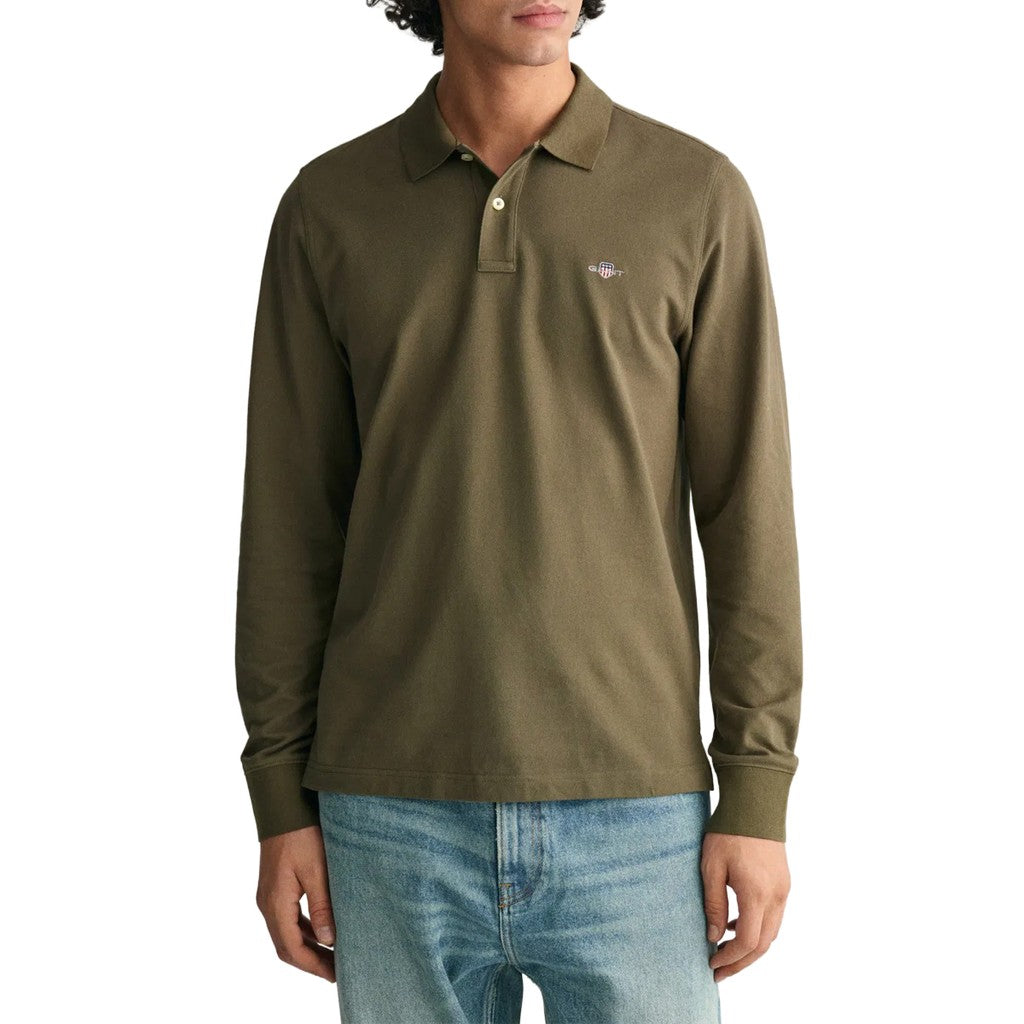 Gant Polo met lange mouwen Heren – Groen