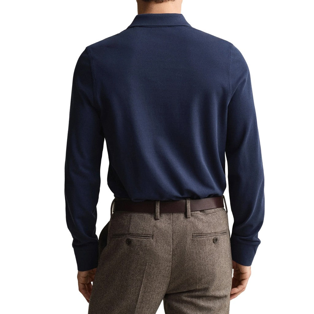 Gant Polo met lange mouwen Heren – Marineblauw