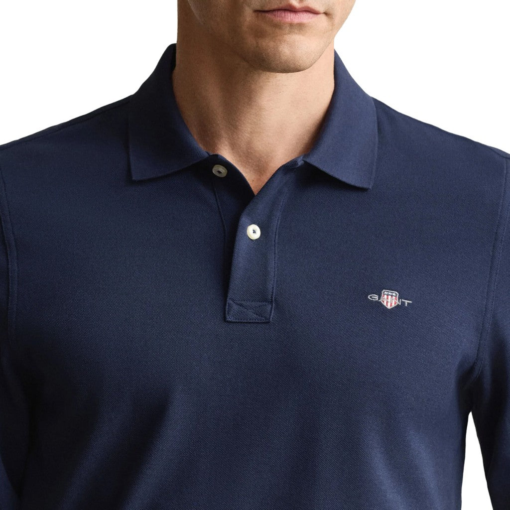 Gant Polo met lange mouwen Heren – Marineblauw