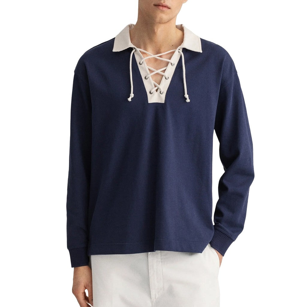 Gant Polo met lange mouwen Heren – Marineblauw