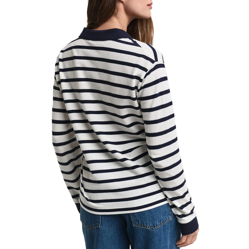 Gant Polo met strepen Dames – Crème