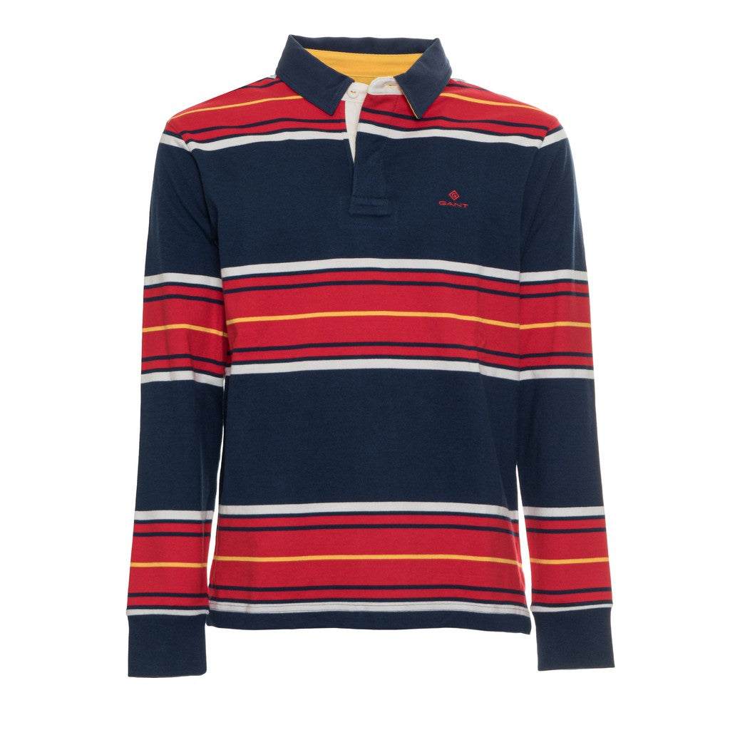 Gant Polo met strepen Heren – Marineblauw / Rood