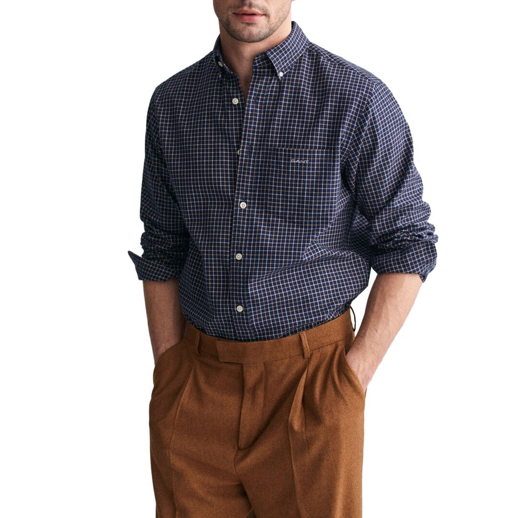 Gant Regular fit overhemd Heren – Marineblauw