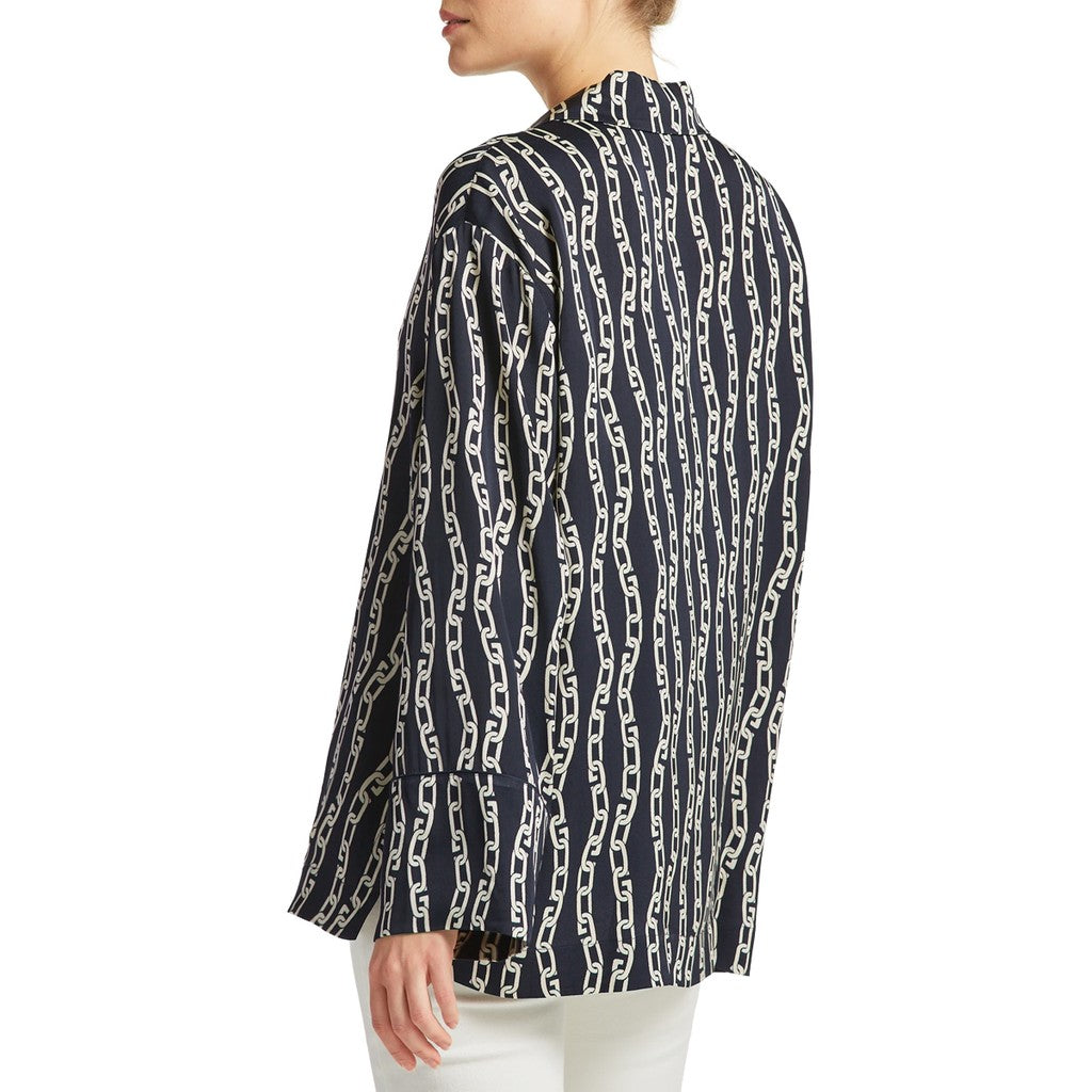 Gant Relaxed fit overhemd Dames – Marineblauw / Wit