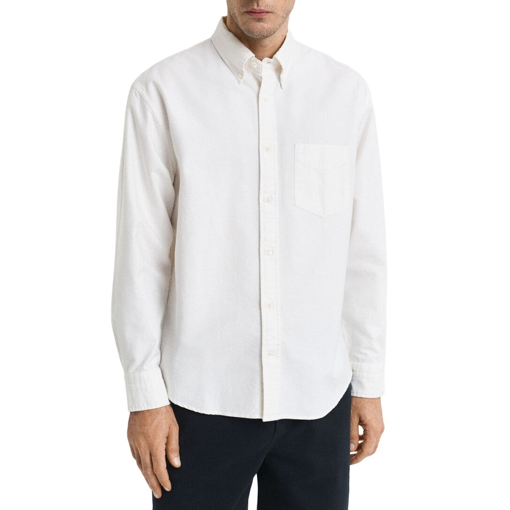 Gant Relaxed fit overhemd Heren – Gebroken wit