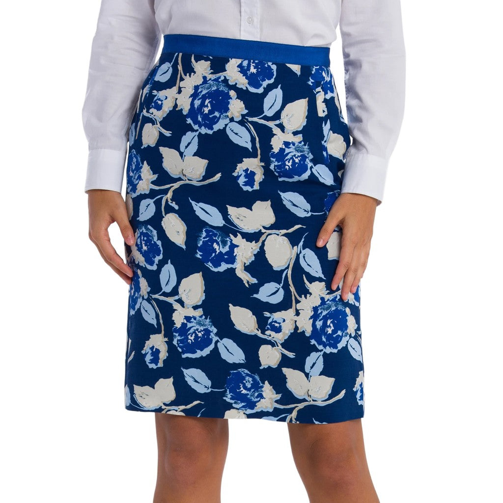 Gant Rok met bloemenprint – Blauw / Wit