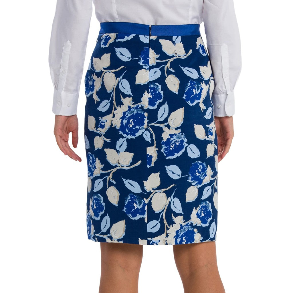 Gant Rok met bloemenprint – Blauw / Wit