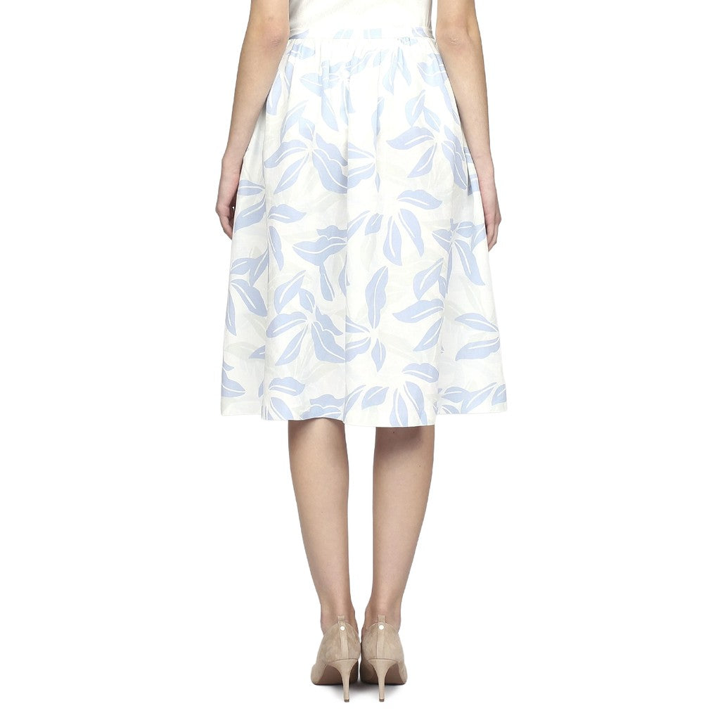 Gant Rok met bloemenprint – Wit / Blauw
