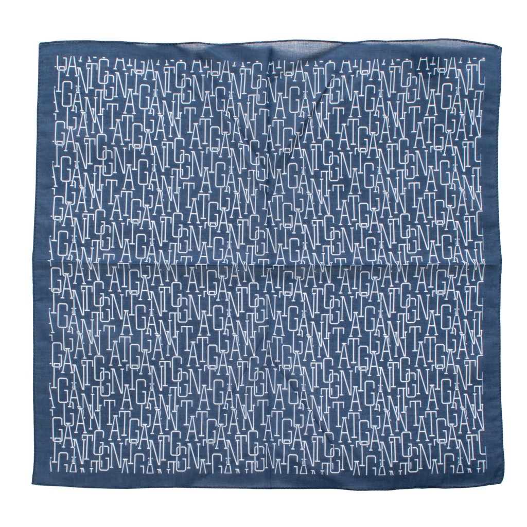Gant Sjaal met logoborduring – Blauw / Wit