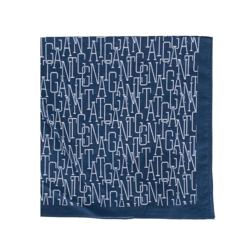Gant Sjaal met logoborduring – Blauw / Wit