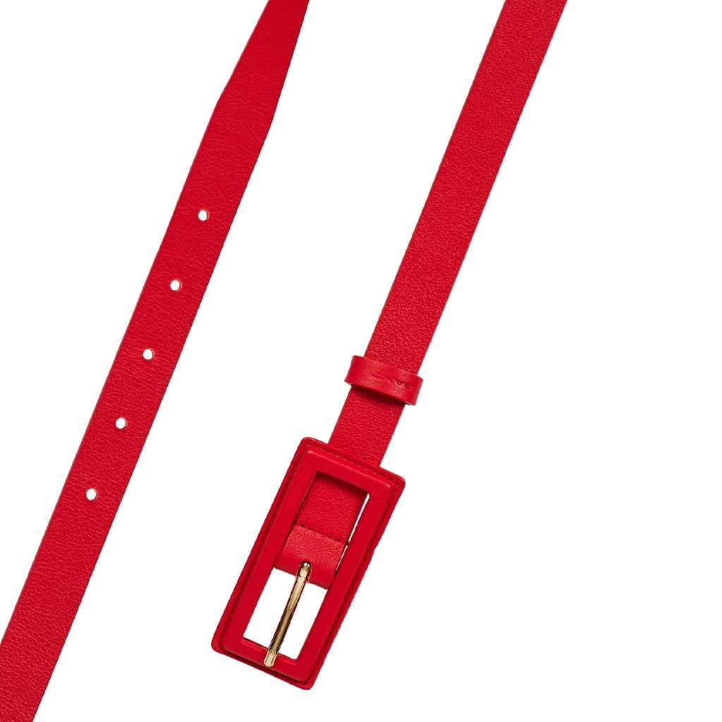 Gant Smalle leren riem met beklede gesp – Rood