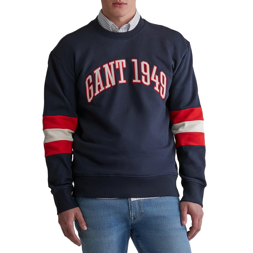 Gant Sweater met ronde hals Heren – Marineblauw