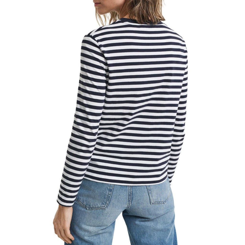 Gant T-shirt met strepen – Marineblauw / Wit