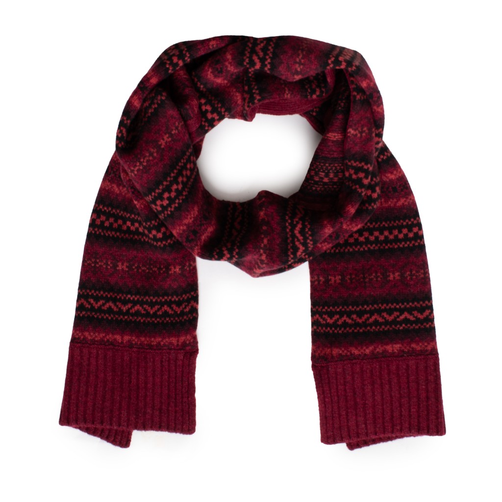 Gant Tonale sjaal met Fair Isle-motief – Bordeaux
