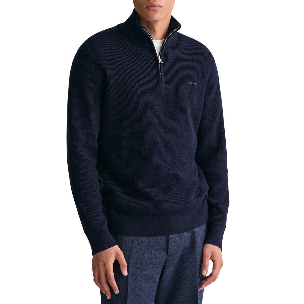 Gant Trui met halve rits – Marineblauw