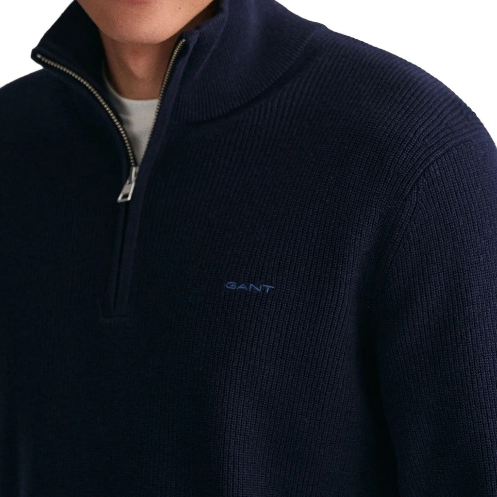 Gant Trui met halve rits – Marineblauw