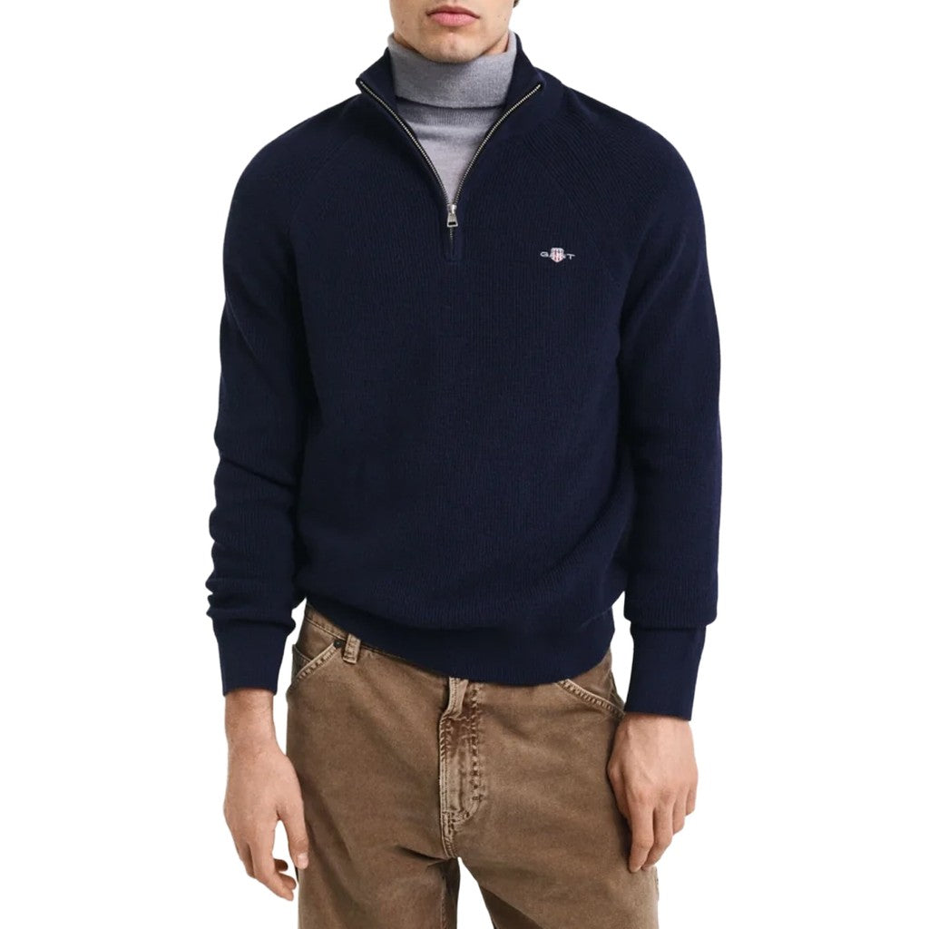 Gant Trui met halve rits – Marineblauw