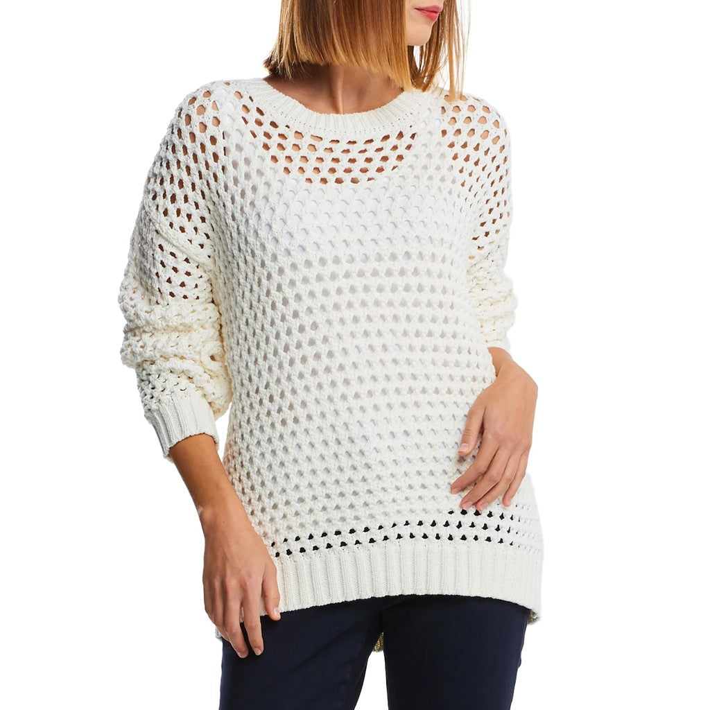 Gant Trui met logoborduring Dames – Gebroken wit