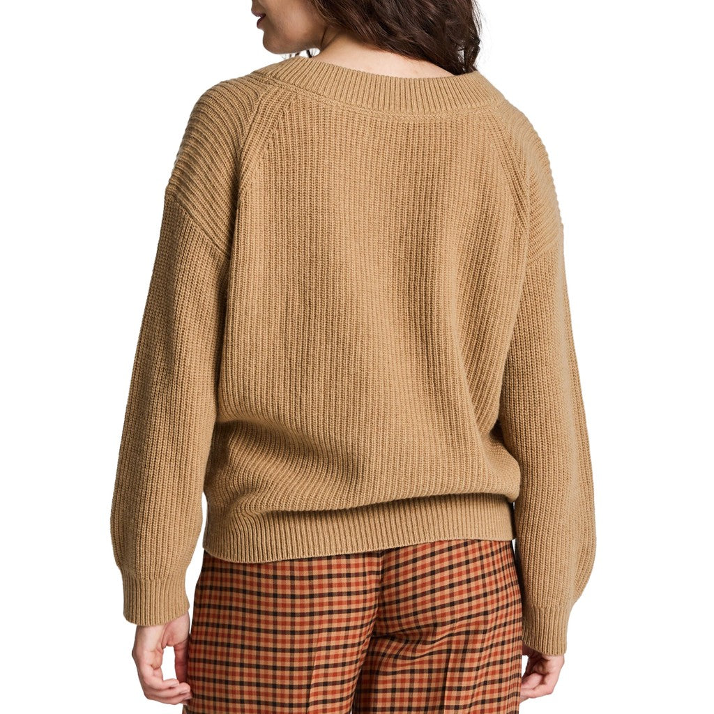 Gant Trui met logoborduring Dames – Khaki