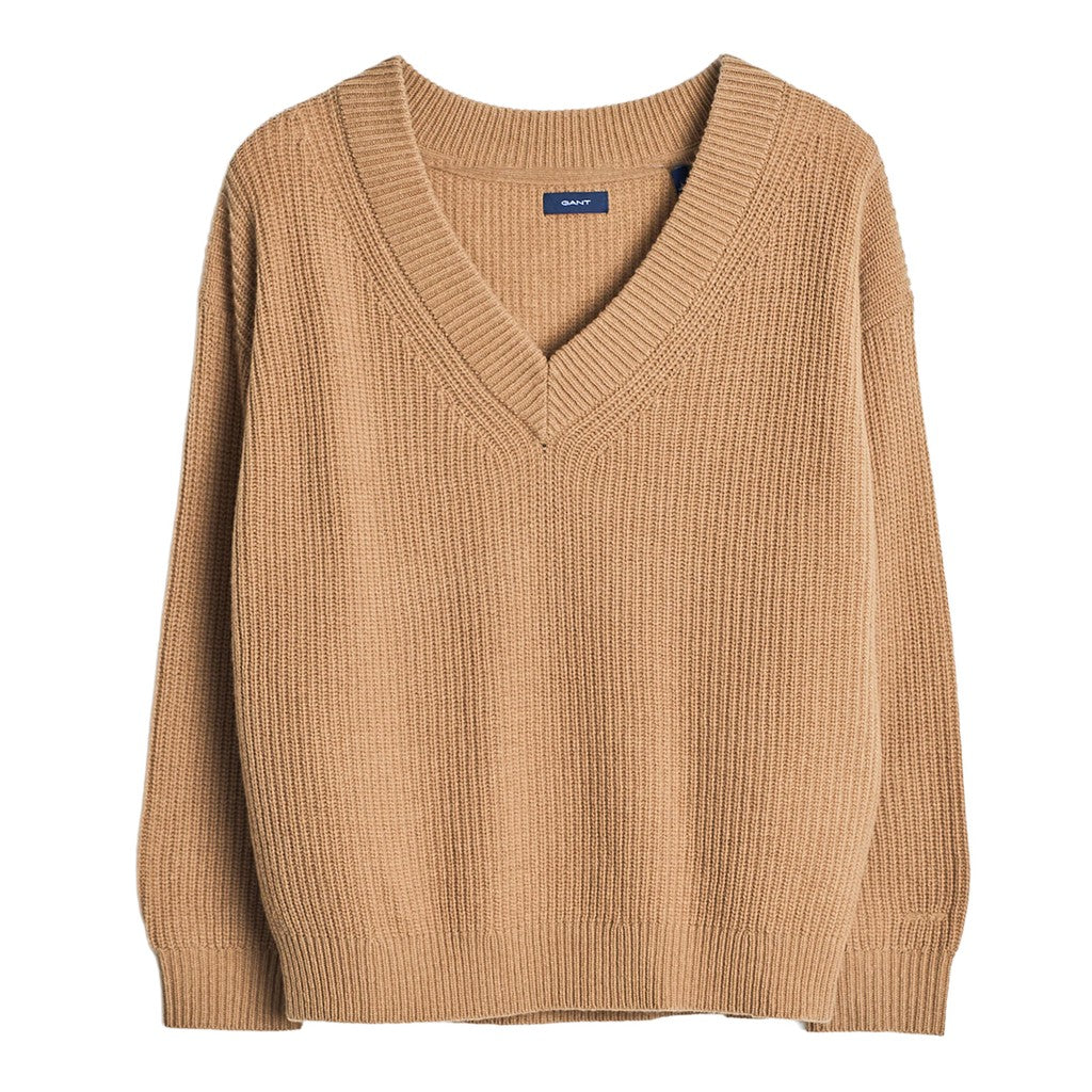 Gant Trui met logoborduring Dames – Khaki
