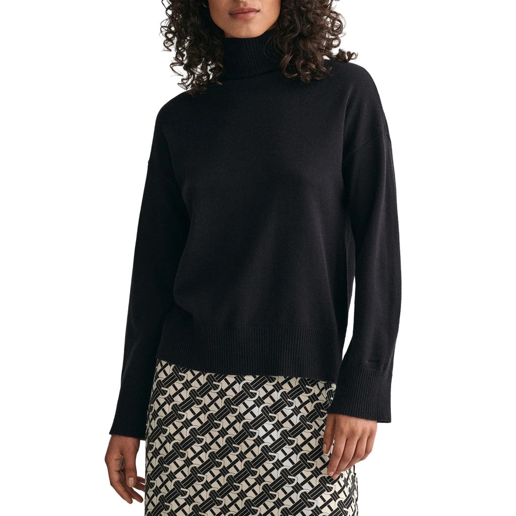 Gant Trui met logoborduring Dames – Zwart