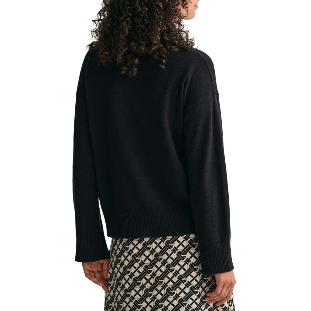 Gant Trui met logoborduring Dames – Zwart