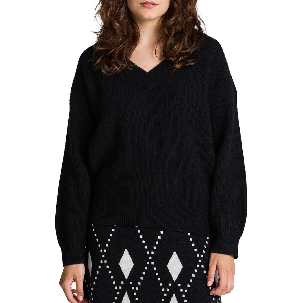 Gant Trui met logoborduring Dames – Zwart