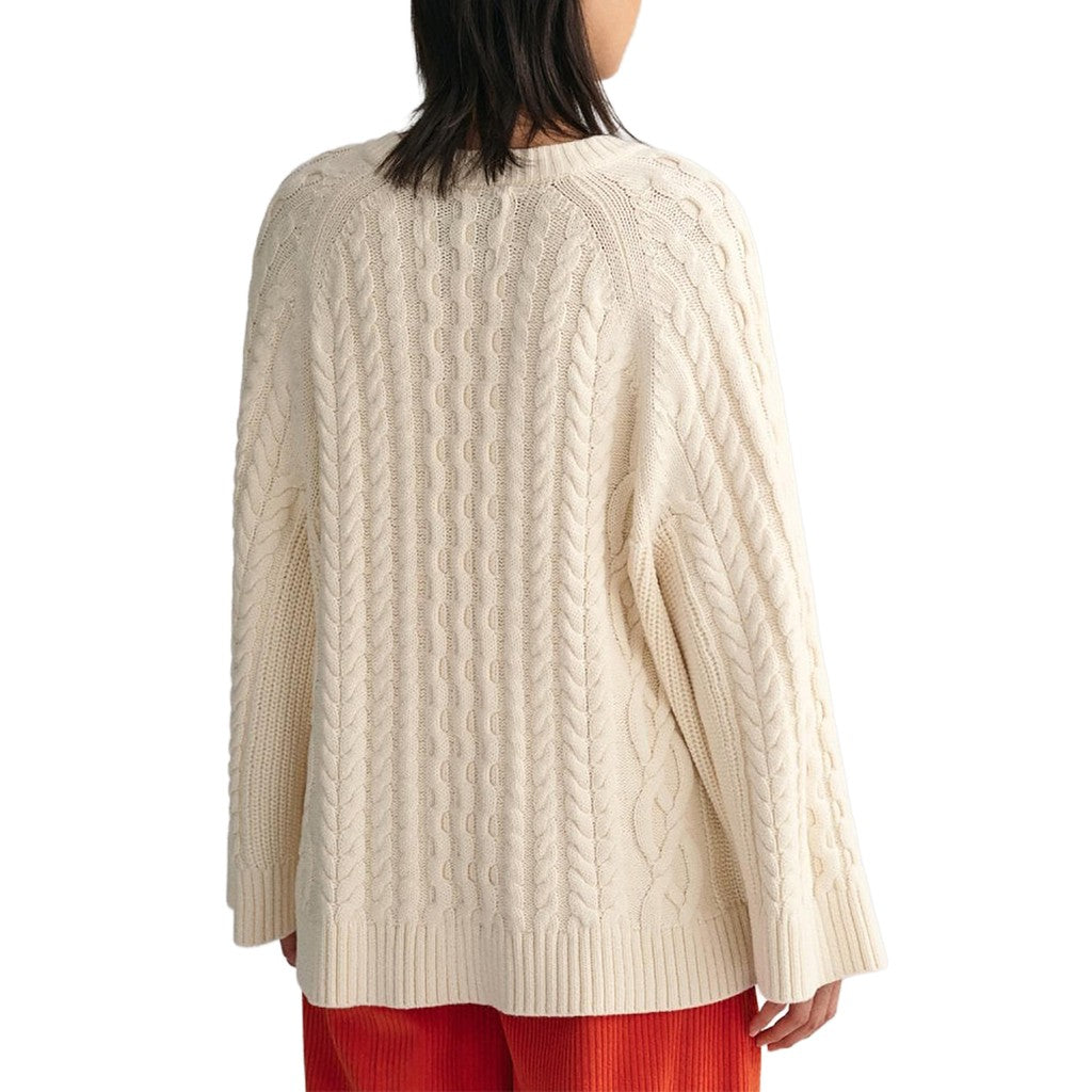 Gant Trui met ronde hals Dames – Crème
