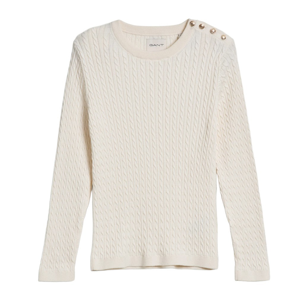 Gant Trui met ronde hals Dames – Crème